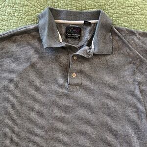 Greg Norman Collection Size Large Men's Gray Polo Shirt Golf Heritage